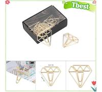 Tbest trombone de bureau Trombones créatifs en forme de diamant, 8 pièces, Clip d'organisation de documents outillage coffret Or