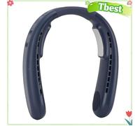 Tbest Ventilateur de cou Portable Portable Neck Fan Semiconductor Double Cooling Strong Wind Quiet electromenager ventilateur Bleu