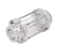 Tbest Verre de Visée en Acier Inoxydable 304, Observation Omnidirectionnelle avec extrémité de Serrage 38 Mm/1,5 Po pour Canalisation de Vapeur de Gaz Liquide, Industrie Alimentaire, Boisson, Bière