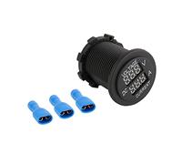 Tbest Voltmètre ampèremètre numérique double LED 24 V compteur tension courant double affichage LED 24 V jauge voltmètre ampèremètre 12- avec protection surcharge pour batterie