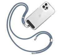 TBOC Cordon Telephone Portable [Bleu] avec Patch de Fixation en Tissu [Noir] Chaine Telephone Portable Ajustable et Résistant Compatible avec Toutes les Marques de Téléphones Mode Homme et Femme