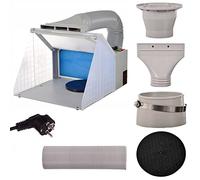 TC TECHNIC Cabine de Peinture Portable avec Plateforme pivotante, Cabine de pulvérisation avec éclairage LED, réglage de Puissance, Cabine de Peinture Transparente, système d'aspiration