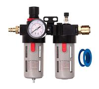 TC TECHNIC Filtre à Air Réducteur Huileur Lubrificateur Pression de Service Maximale 10 Bars Empêche Rouille Débit d'Air Maximal 1400 l/min Taille du Filetage 1/2" (~19 mm) Vidange d'Eau Manuelle