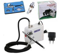 TC Technic HS08AC-SKF mini compresseur arographe avec buse, tuyau et filtre