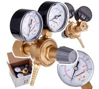 TC Technic - Réducteur de pression de gaz Argon et CO2 - Régulateur de Pression pour soudage TIG MIG MAG - 0-10 bar - 20 l/min - Avec 2 manomètres - Laiton - Raccord W21,8