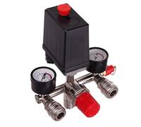 TC TECHNIC Régulateur de pression 230 V avec écharpe de pression avec 2 rouleaux de 0 à 12 bar, filetage extérieur 1/2 » (~ 21 mm)