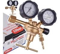 TC TECHNIC Régulateur de pression d'azote 50 bar 0013-NH - Régulateur de gaz avec 2 manomètres - Boîtier en laiton - 40 m³/h