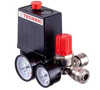 TC TECHNIC Régulateur de pression Interrupteur de compresseur 1/4 PL230-2 avec raccords rapides Régulateur de pression Interrupteur de compresseur Contrôleur de pression de
