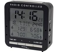 tchnoline WT245 Noir météo numérique Radio avec 4 alarmes réglables, Affichage de la température, rétroéclairage, Noir
