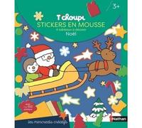 T'choupi - Stickers en mousse - 4 tableaux à décorer - Ma pochette créative de Noël - Dès 3 ans