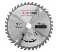 TCT18540T20B Lame de scie circulaire TCT 185 mm x 40 dents x 20 mm d'alésage (anneau de 16 mm) compatible avec Evolution, Bosch, Makita, etc.