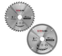 TCT216MXA 2x Saxton lame de scie circulaire TCT pour bois 216 mm Pack A compatible avec Bosch Makita Dewalt