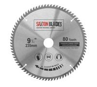 TCT23580T Saxton TCT lame de scie circulaire pour le bois 235 mm x 30 mm alésage x 80 dents compatible avec Bosch Makita Dewalt
