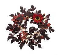 TDCuizent Couronne artificielle de 45,7 cm avec tournesols et feuilles bordeaux foncé, décoration florale d'automne pour porte d'entrée, mur, fenêtre, Halloween, Thanksgiving, fête, décoration