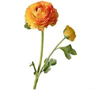 TDCuizent Double renoncule artificielle en tissu réaliste pour bouquets de mariage, décoration d'intérieur et accessoires de photographie, 51 cm (orange)