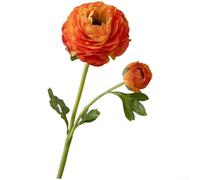 TDCuizent Double renoncule artificielle en tissu réaliste pour bouquets de mariage, décoration d'intérieur et accessoires de photographie, 51 cm (orange foncé)