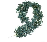 TDCuizent Guirlande de saule artificiel de 2 m avec tige de fil flexible pour décoration de mariage, arche de fond, centre de table, fête à la maison (gris blanc)