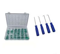 TDCuizent Kit de 495 joints toriques en caoutchouc nitrile vert pour réparation de conditionnement avec 4 cure-joints, 36 tailles assorties de bagues d'étanchéité dans une boîte de rangement pour