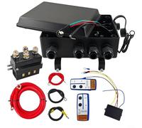 TDCuizent Kit de relais solénoïde de treuil 12 V 500 A avec boîtier de commande et deux télécommandes sans fil pour récupération hors route UTV IP65 étanche ensemble de contacteurs électromagnétiques