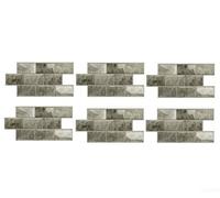 TDCuizent Lot de 6 carreaux muraux autocollants imperméables en PVC avec couche de gel pour dosseret de cuisine, résistants à l'huile, décoration d'intérieur moderne, installation à faire soi-même (D