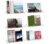 TDCuizent Lot de 6 étagères murales flottantes en acrylique transparent avec déflecteurs latéraux amovibles, sans perçage ni vis, pour salon, cuisine, bureau, rangement de vente au détail