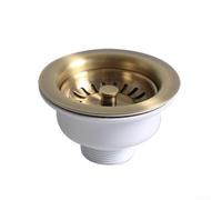 TDCuizent Panier d'évier de cuisine en acier inoxydable avec placage en cuivre PVD doré et blanc pour ouverture d'évier de 83 à 90 mm de diamètre 114 mm