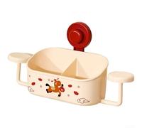 TDCuizent Porte-gobelet mural avec ventouse sous vide pour salle de bain, cuisine, étagère de rangement sans perçage, pour gobelets jetables et articles de toilette, étagère en ABS rouge ou crème