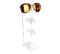 TDCuizent Présentoir à lunettes en acrylique transparent à 2 niveaux pour la maison, le bureau, la vente au détail, support de lunettes de soleil robuste avec base pour le rangement de comptoir (3