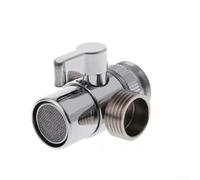 TDCuizent Répartiteur de valve en laiton pour évier de salle de bain avec raccord IPS 1,27 cm Interrupteur de débit d'eau à 2 voies Finition chromée pour robinet mitigeur de cuisine ou de salle de