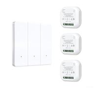 TDCuizent Télécommande sans fil RF433 MHz 1 2 3 Gang Bouton poussoir Émetteur mural Code d'apprentissage IP54 étanche pour maison, hôtel, villa, hôpital (3 bandes 1-3)