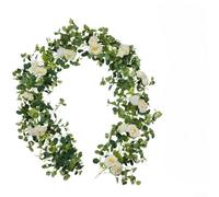 TDCuizent Vigne d'acacia artificielle de 2 m avec fleurs, feuilles artificielles en soie pour décoration d'arche de mariage, guirlande florale réaliste pour événements et accessoires de photographie