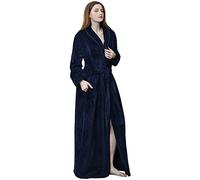 TDEOK Peignoir de Bain pour Femme Long Chaud Peignoir Extra Long en Coton pour la Maison Manteau d'Hiver Doux pour Sauna avec Ceinture Sauna Peignoir pour Hommes Peignoirs pour Femmes Vêtements de