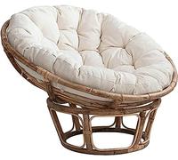 TDHLW Coussin papasan, Coussin de siège Rond, Coussin de Chaise balançoire imperméable, Coussin de Chaise à Bascule extérieur pour Balcon intérieur,Beige,120 * 120CM/47 * 47IN