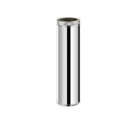 TDPS1000 Conduit isolé double paroi poêle à bois 100 cm Ø125 - à l'unité | Parois inox AISI 304, isolation laine de roche 30 mm sans pont thermique, compatible bois et fioul. Collier inclus.