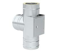 Té 87° avec trappe de visite arrière - double paroi - Tecnovis TEC-DW-CLASSIC 130mm