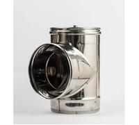Te 90 degres isole double paroi inox 150/200 mm conduit de fumee