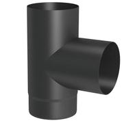 Té 90° sans tampon - noir – conduit poêle à bois – TEC-FR Ø 180 mm