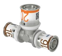 té à sertir - réduit - s-press plus - 16 mm vers 20 mm vers 16 mm - uponor 1070566