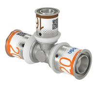 té à sertir - réduit - s-press plus - 20 mm vers 16 mm vers 20 mm - uponor 1070568