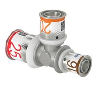 té à sertir - réduit - s-press plus - 25 mm vers 20 mm vers 16 mm - uponor 1070575