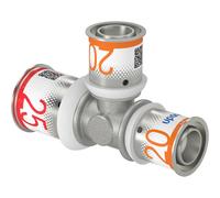 té à sertir - réduit - s-press plus - 25 mm vers 20 mm vers 20 mm - uponor 1070576