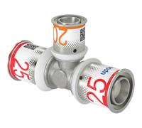 té à sertir - réduit - s-press plus - 25 mm vers 20 mm vers 25 mm - uponor 1070577