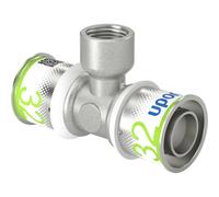té à sertir - taraudage femelle - s-press plus - 32 mm vers 1/2 vers 32 mm - uponor 1070600