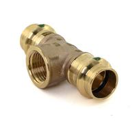Viega Sanpress T-piece 119768 28 x Rp 1/2 x 28 mm, bronze à canon ou bronze au silicium, SC-Contur