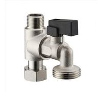 Té de repiquage avec robinet de machine laver 1/4 de tour, mâle/femelle 12x17mm G