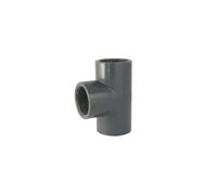 Té égal 90° PVC-U à visser PN16 : Le raccord femelle triple taraudé - 1''1/4