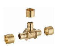 Té égal à glissement pour tube PER NOYON & THIEBAULT - Ø 16 mm Bague en laiton - 3190-16L1 G