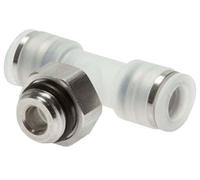 té en ligne 10mm x G1/2'' Raccord enfichable à filetage mâle PA/Acier inoxydable EPDM FDA Rotatif