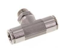 té en ligne 10mm x G1/4'' Raccord enfichable avec filetage mâle Acier inoxydable FKM FDA Rotatif