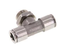 té en ligne 10mm x G3/8'' Raccord enfichable avec filetage mâle Acier inoxydable FKM FDA Rotatif